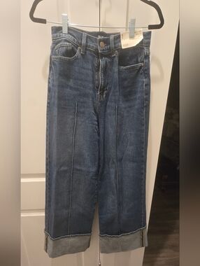 Large Cuffed Wide Leg Jeans